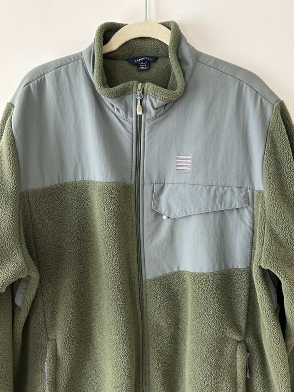Lands' End Sage Green Fleece Jacket - Picture 2 of 16
